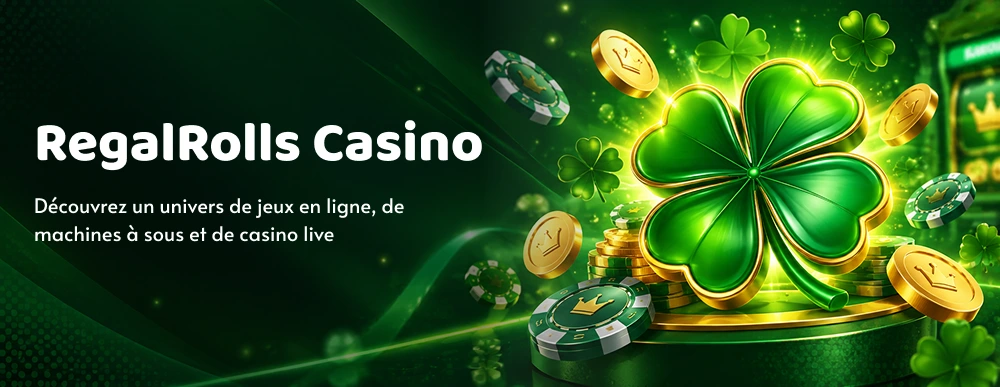 Bannière BetMakerz Casino avec un trèfle porte-bonheur et une ambiance de casino en vert